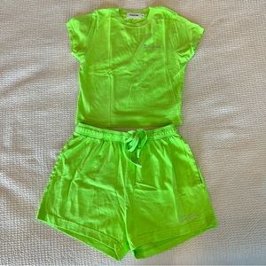 *BRAND NEW UNWORN* Neon Green Talentless Shorts + Tee Set